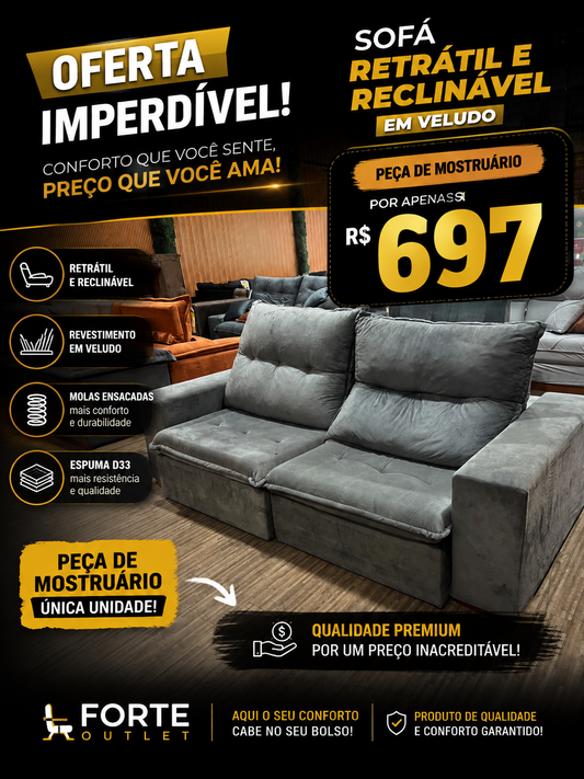 Sofá retrátil 2,30m