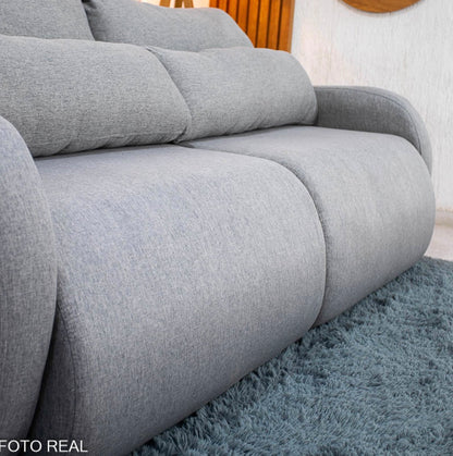 Sofá Retrátil Bellagio Larg. 2.25m Linho Cinza A59