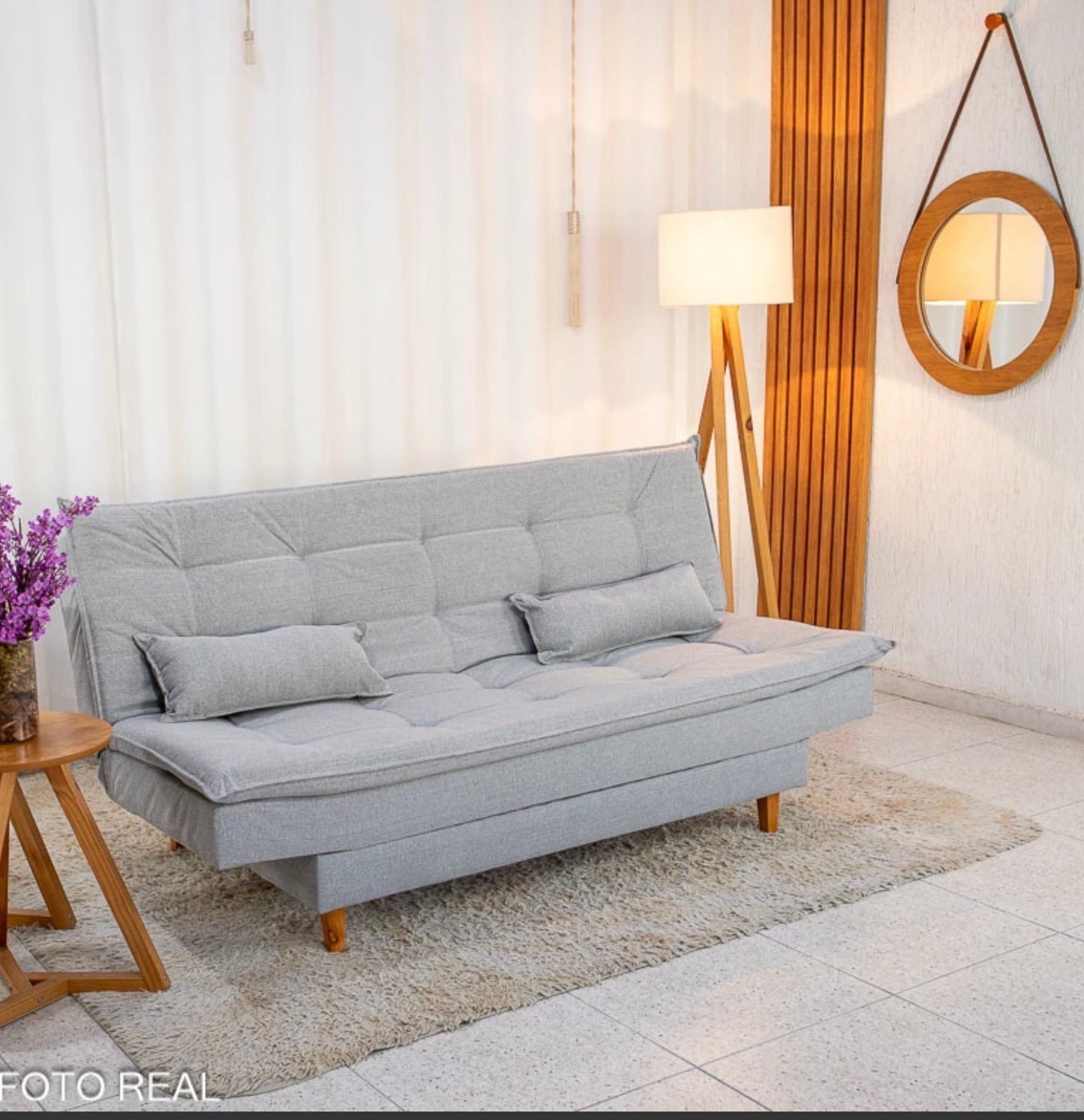 Sofá Cama Premium Linho Cinza 2275 Larg. 1.80m