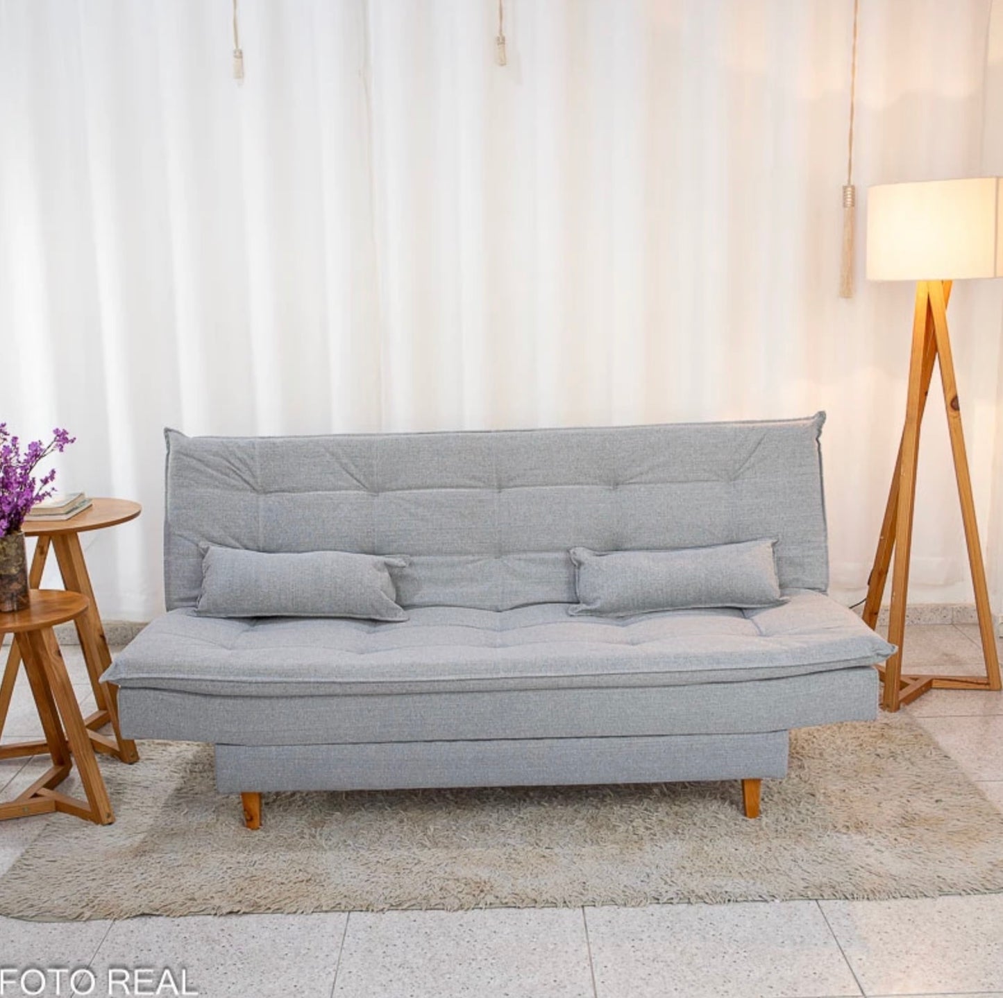 Sofá Cama Premium Linho Cinza 2275 Larg. 1.80m