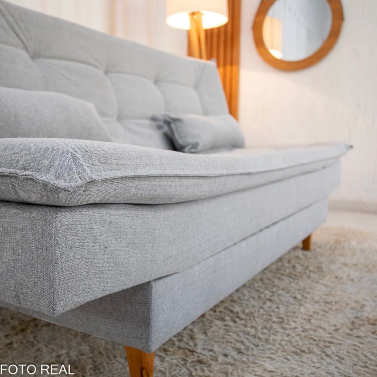 Sofá Cama Premium Linho Cinza 2275 Larg. 1.80m