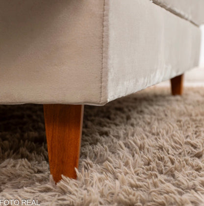 Sofá Cama Premium Veludo Bege 2269 Larg. 1.80m