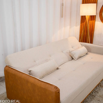 Sofá Cama Ipanema Baú Linho Bege 2274 Larg. 2.05m