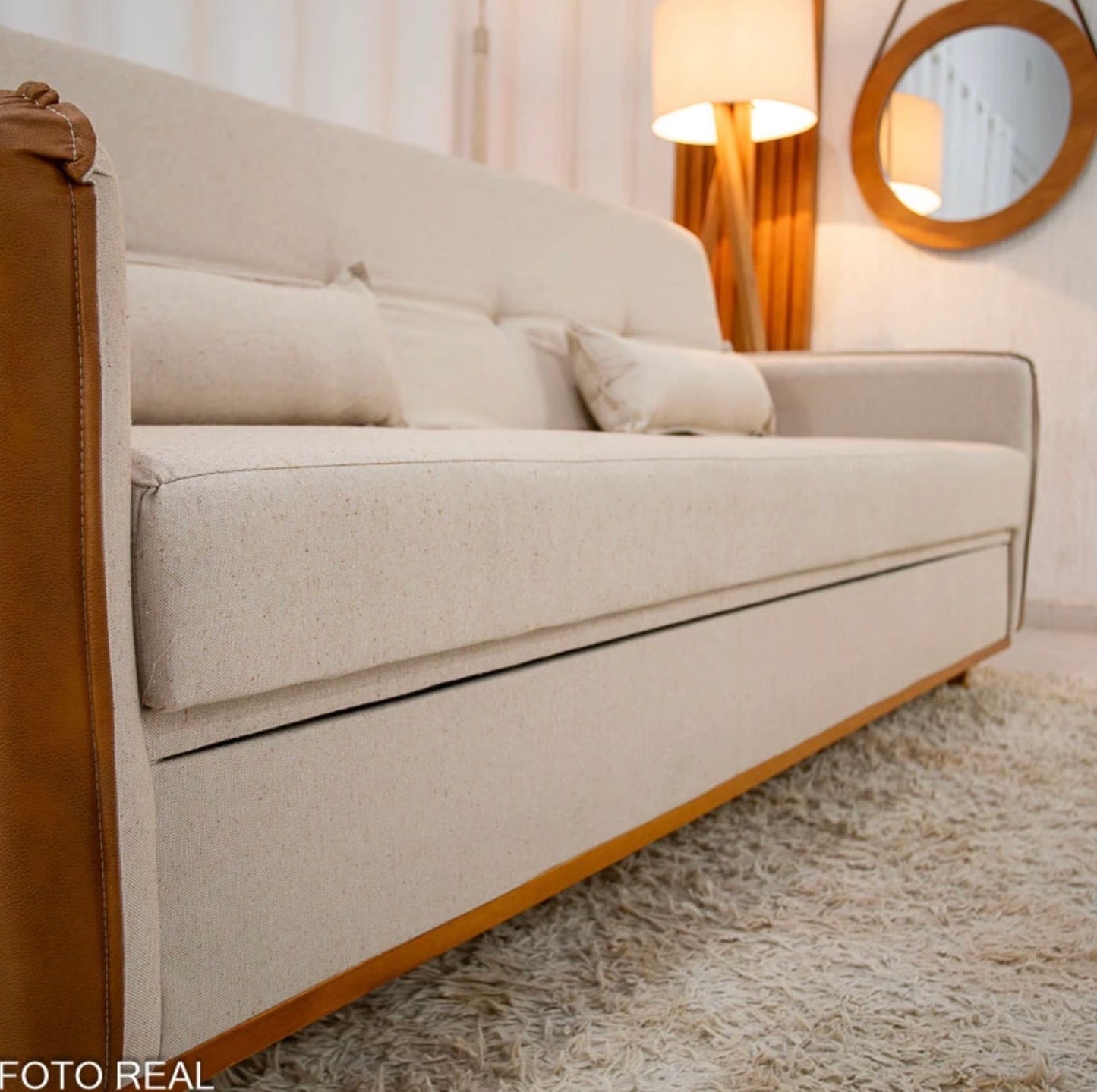 Sofá Cama Ipanema Baú Linho Bege 2274 Larg. 2.05m