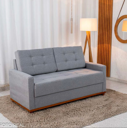 Sofá 3 lugares Living Áustria Linho Cinza A59 Larg. 1.70m