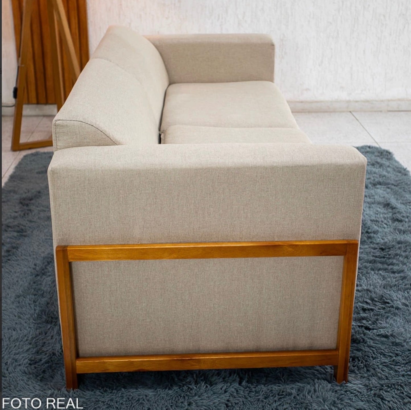 Sofá 3 Lugares Capri Larg. 2.00m Linho Bege A57