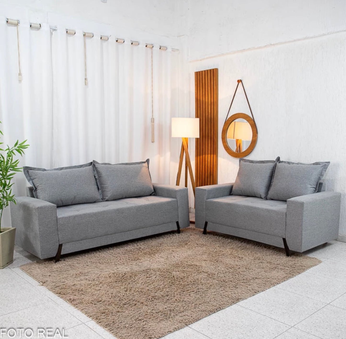 Sofá 3 e 2 lugares 8100 Linho Cinza 27