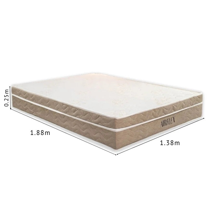 Colchão Casal Airflex 138x188x25 Molas Ensacadas – Bioflex | Suporta até 240kg