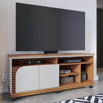 Rack Bancada Jurerê Larg. 1.50m Freijó/Off White para TV até 65″- Colibri