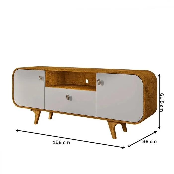 Rack Noronha Larg. 1.56m Nature/Off para TV até 55″ – Bechara