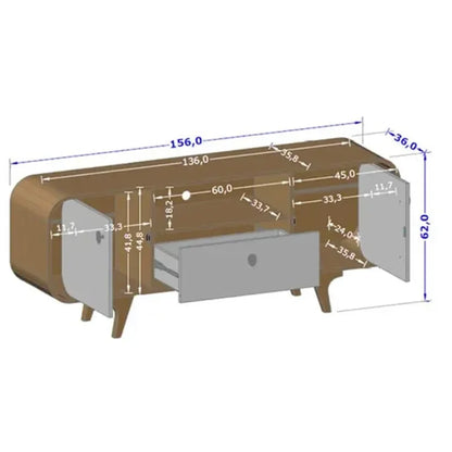 Rack Noronha Larg. 1.56m Nature/Off para TV até 55″ – Bechara