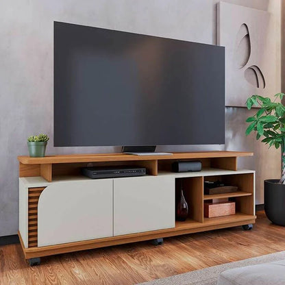 Rack Bancada Jurerê Larg. 1.80m Freijó/Off White para TV até 75″ – Colibri