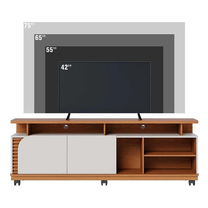 Rack Bancada Jurerê Larg. 1.80m Freijó/Off White para TV até 75″ – Colibri