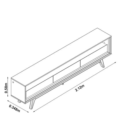 Rack Requinte Larg. 2.12m Naturale/off C/ Led 100% MDF para TV até 75″ – Gelius