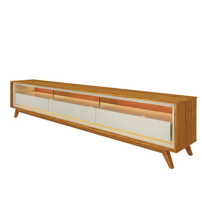 Rack Requinte Larg. 2.12m Naturale/off C/ Led 100% MDF para TV até 75″ – Gelius
