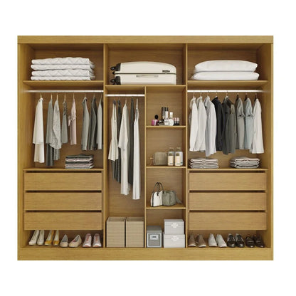 Guarda-roupa Casal Alvorada 6 Portas larg. 2.70m 100% MDF Nature/Off – Bianchi