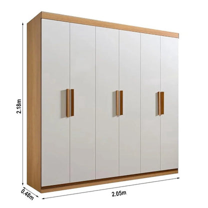 Guarda-roupa Casal Colibri Cinamomo/Off 6 Portas 6 Gavetas Larg. 2.05m – D’ Doro
