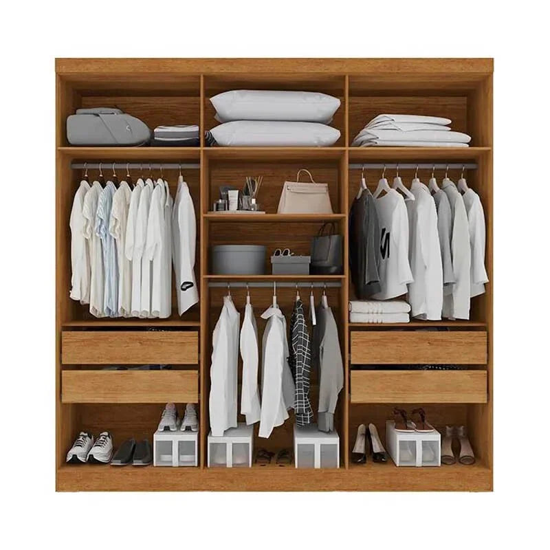 Guarda-roupa Casal Coliseu Cinamomo/Off 6 Portas 4 Gavetas Larg. 2.20m – Sallêto