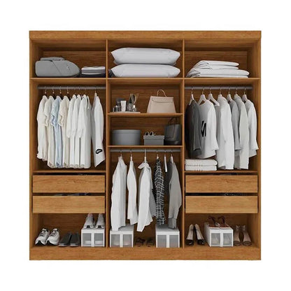 Guarda-roupa Casal Coliseu Cinamomo/Off 6 Portas 4 Gavetas Larg. 2.20m – Sallêto