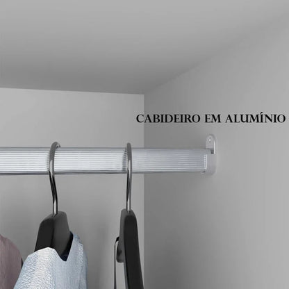 Guarda-roupa Casal Dinamarca Cinamomo/Off 6 Portas 9 Gavetas C/pés Larg. 1.80m – Sallêto