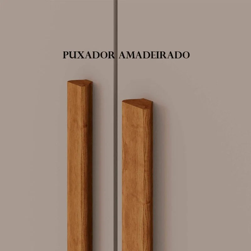 Guarda-roupa Casal Dinamarca Cinamomo/Off 6 Portas 9 Gavetas C/pés Larg. 1.80m – Sallêto
