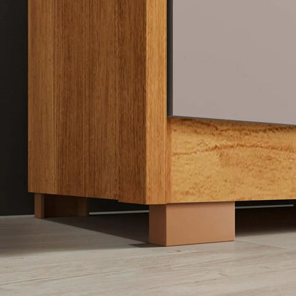 Guarda-roupa Casal Dinamarca Cinamomo/Off 6 Portas 9 Gavetas C/pés Larg. 1.80m – Sallêto