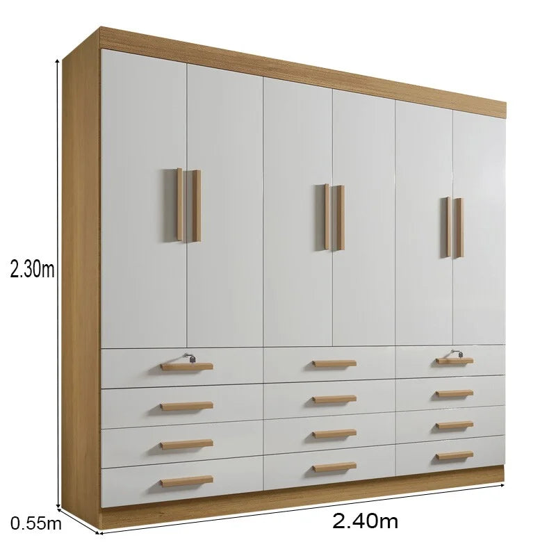 Guarda-roupa Casal Mônaco Cinamomo/Off 6 Portas 12 Gavetas Larg. 2.40m – D Doro
