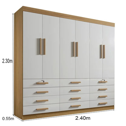 Guarda-roupa Casal Mônaco Cinamomo/Off 6 Portas 12 Gavetas Larg. 2.40m – D Doro