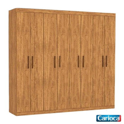 Guarda-roupa Casal Rubi Cinamomo 8 Portas 4 Gavetas C/ Pés Larg. 2.08m – Carioca